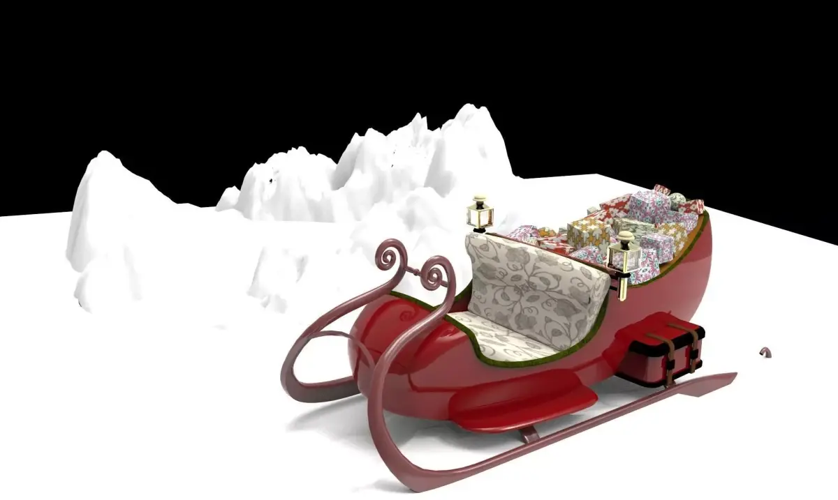 Santa Sleigh Free 3D model buy