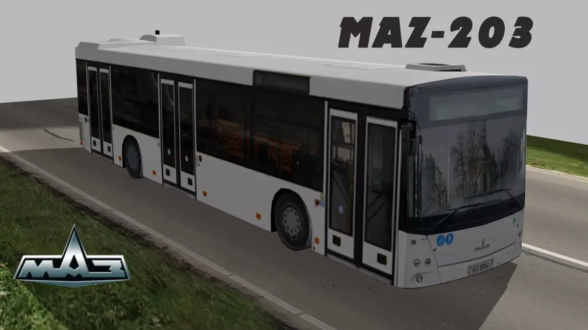 Maz-203 bus Low-poly 3D model