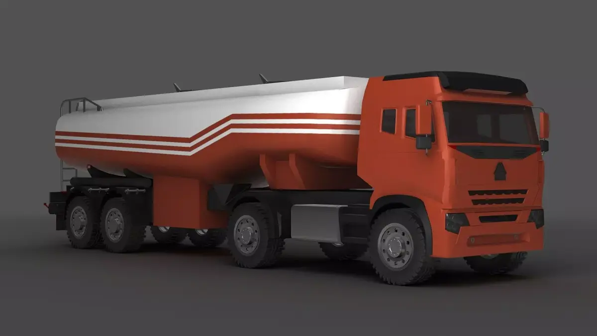 truck tank tanker fuel semi truck freight transportation 3D model