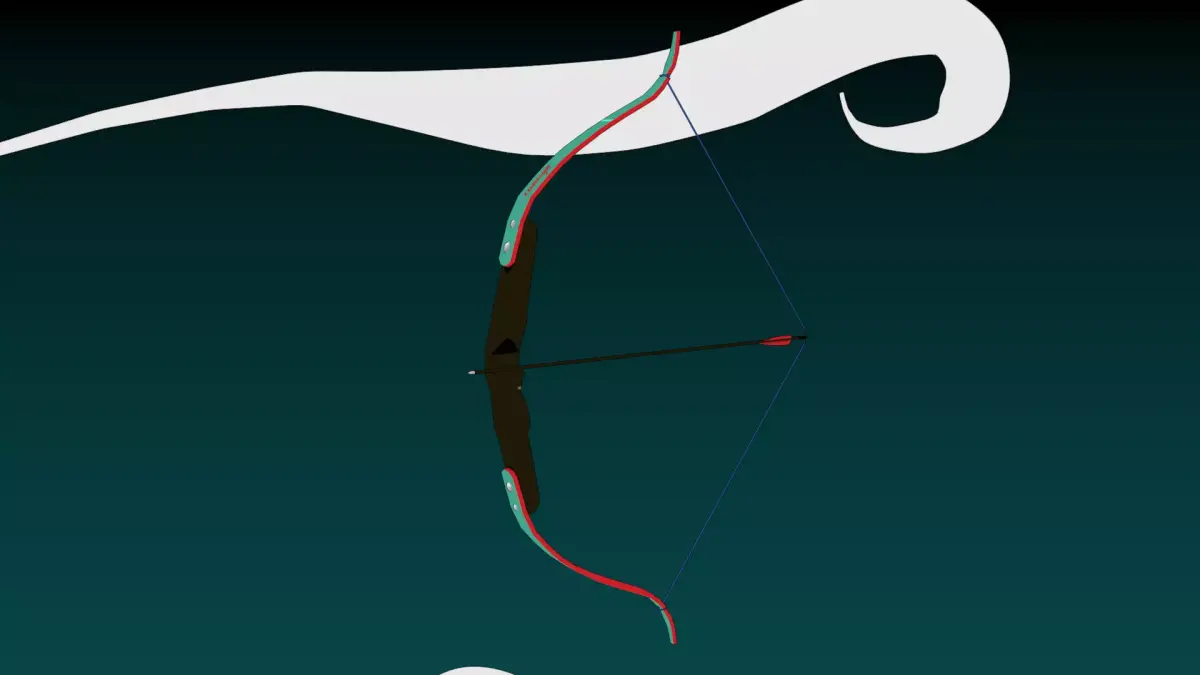 Recurve Bow Low-poly 3D model
