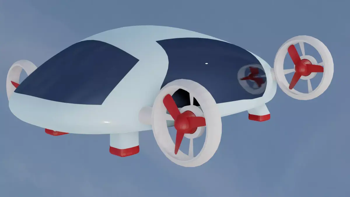 Flying Car Drone Low-poly 3D model