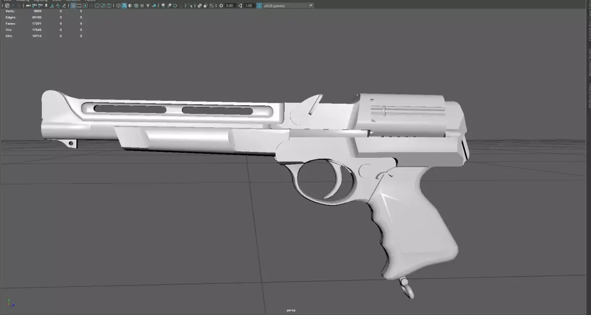 Low Poly Survival Gun 3D Model Low-poly 3D model