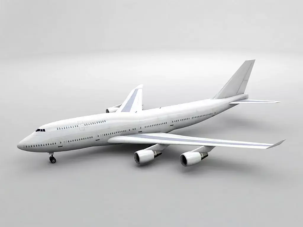  Boeing 747-400 Airliner - Generic White Low-poly 3D model