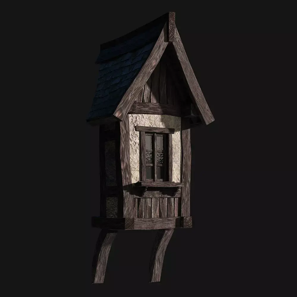 Tudor dormer Low-poly 3D model