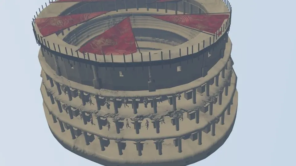 Colosseum leaning tower of pisa Low-poly 3D model