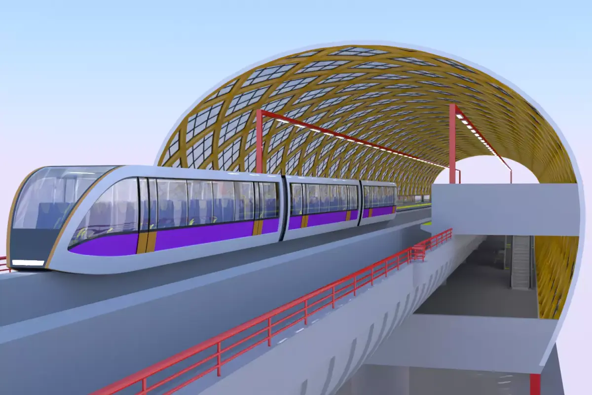 Elevated monorail station II 3D model