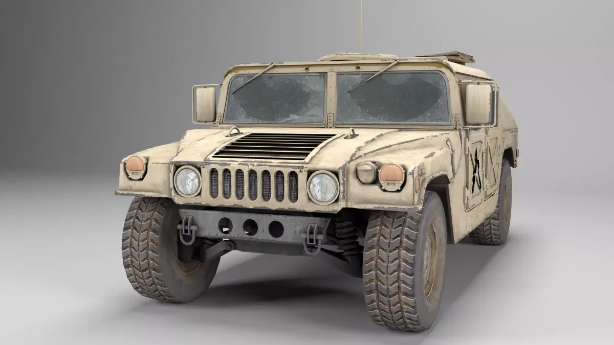 Military Hummer Humvee 3D model Low-poly 3D model