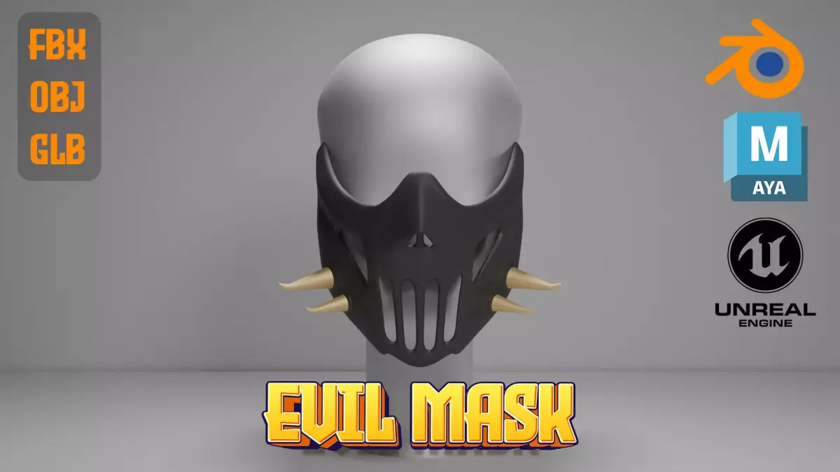 Evil mask Low-poly 3D model