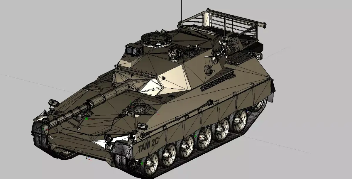 Tanque Argentino Mediano 2C - TAM 2C Low-poly 3D model