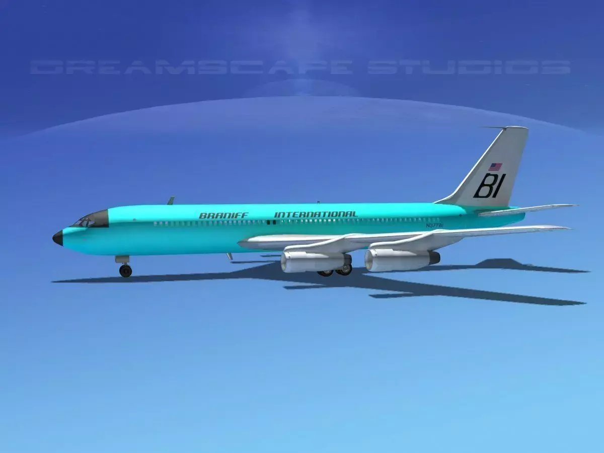 Boeing 707 Braniff 3D model