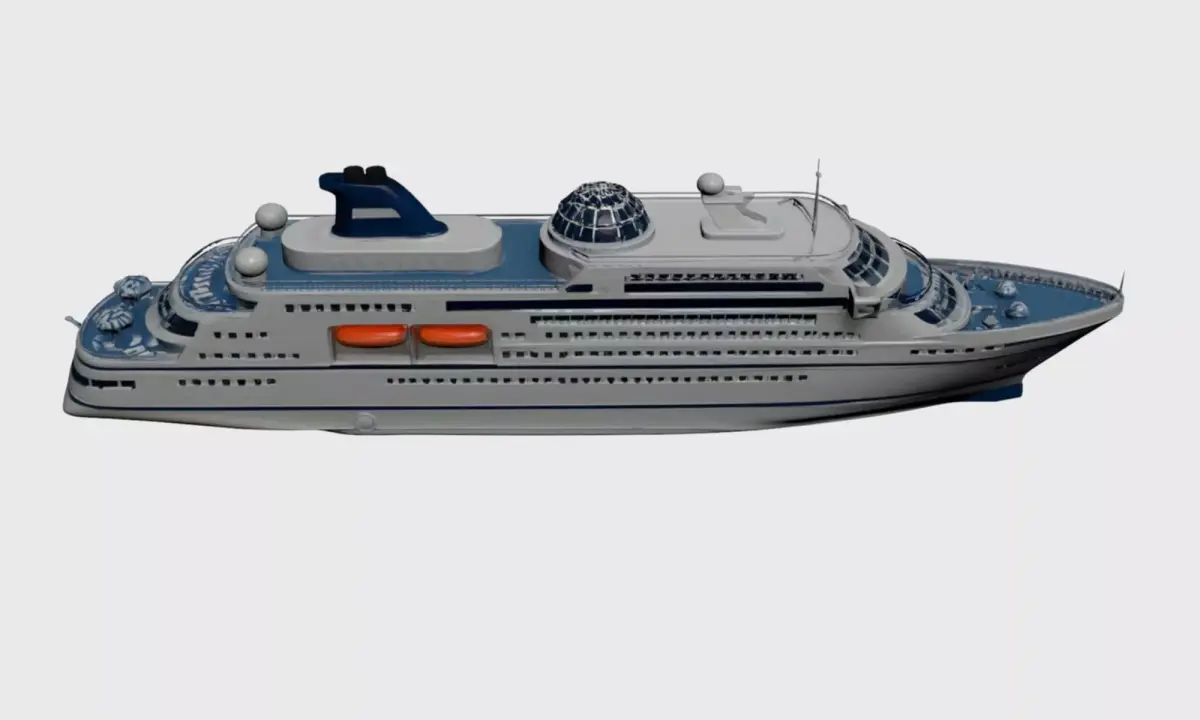 Modern Luxury Cruise Ship - Sleek 3D Ocean Liner Model 04 3D model