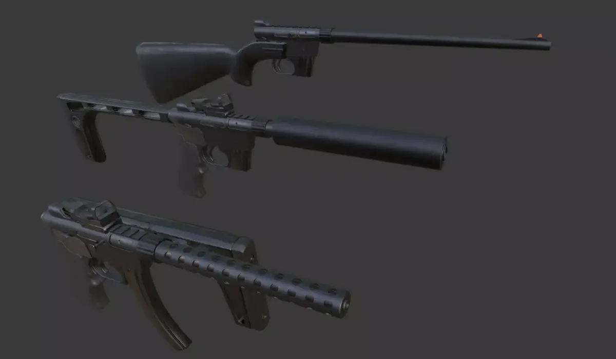 AR-7 Explorer Rifle  3 variants Low-poly 3D model