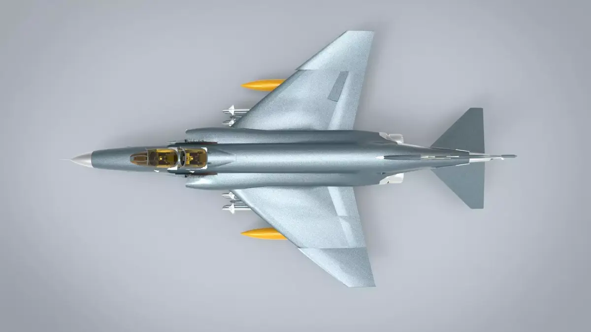 F-4 Phantom grey 3D model
