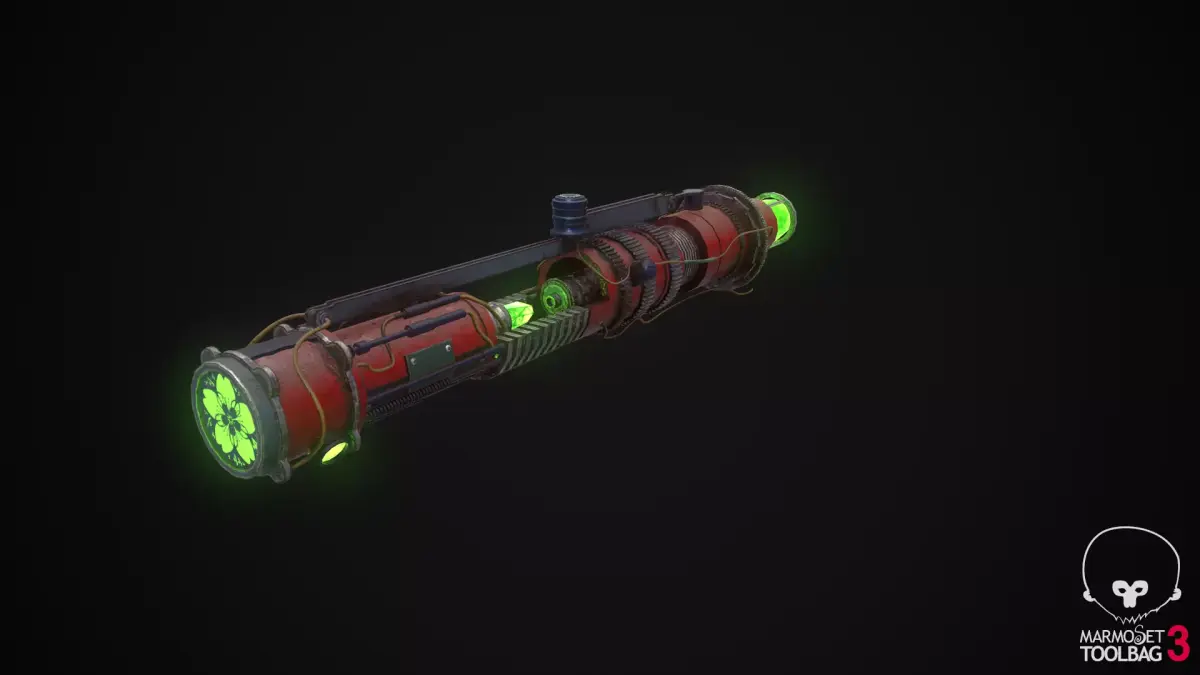 steampunk lightsaber Low-poly 3D model