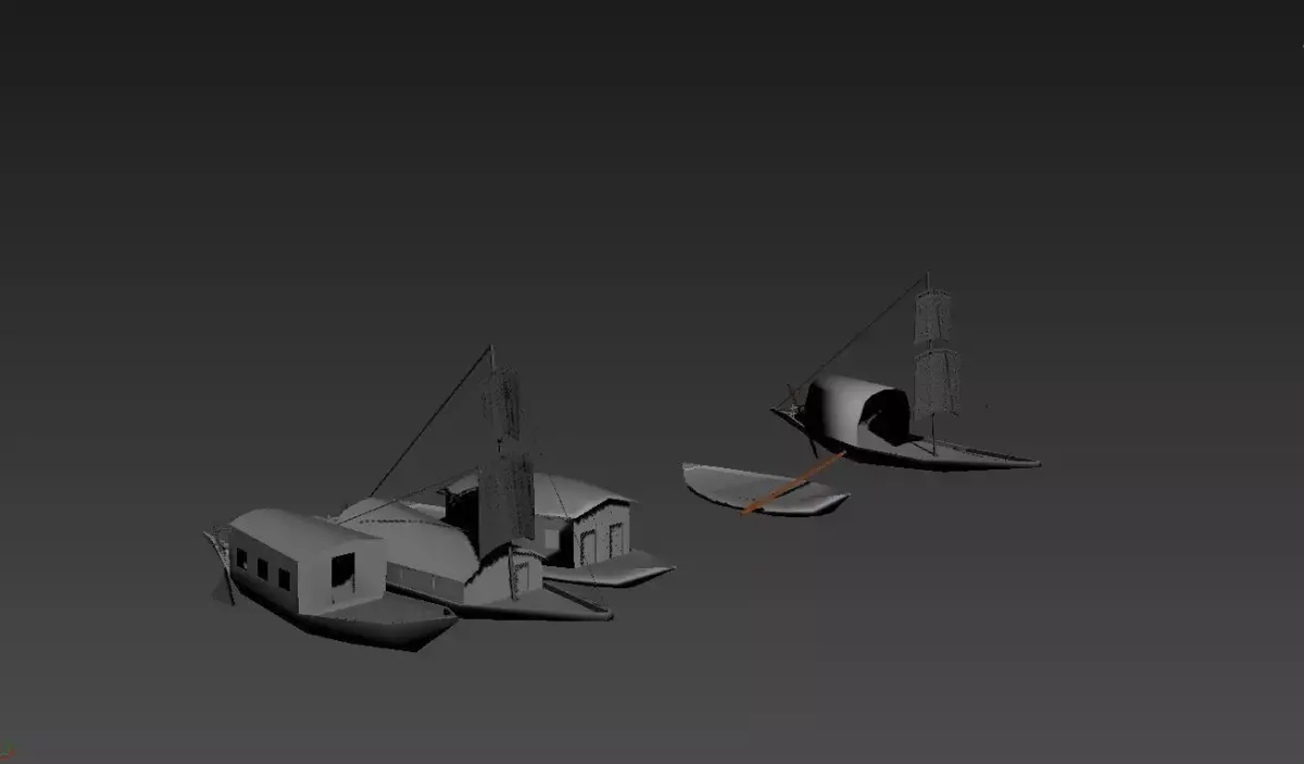 Bangladeshi Nowka Or Boat Low-poly 3D model