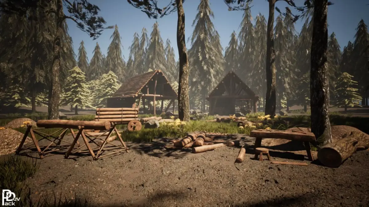 Carpenter Workshop 38 Assets Low-poly 3D model