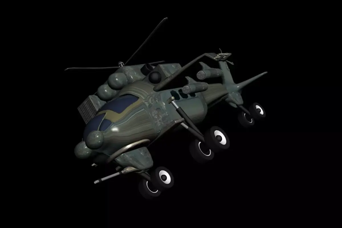 Military Helicopter Low-poly 3D model order