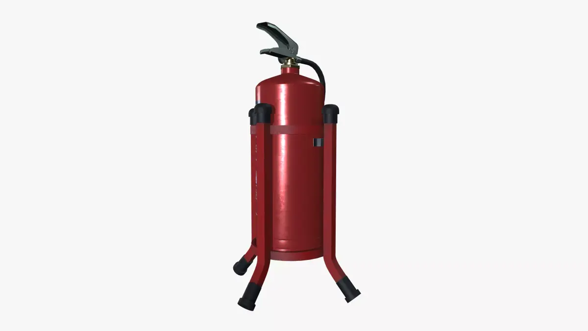 Foam fire extinguisher with stand Low-poly 3D model