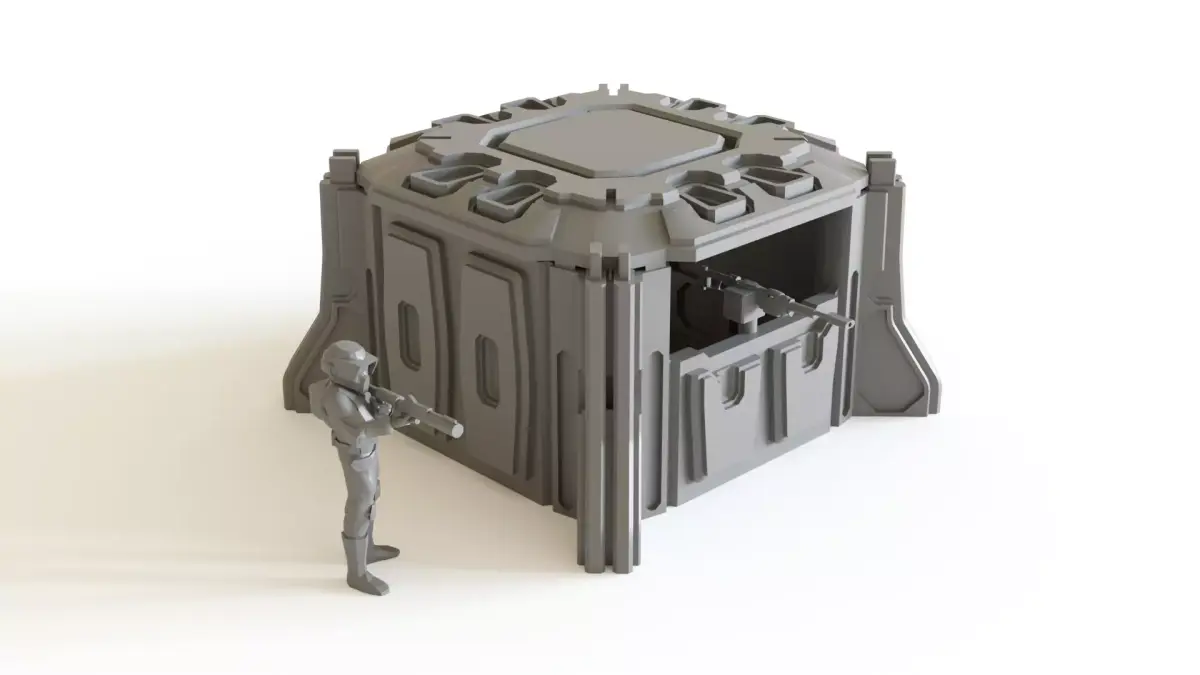 Sci fi Pillbox for tabletop scenery 3D print model