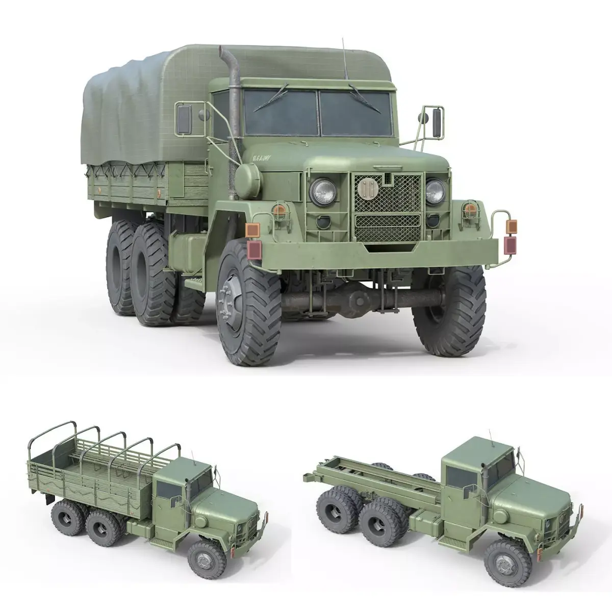 Military Cargo Truck m35a2  Low-poly 3D model