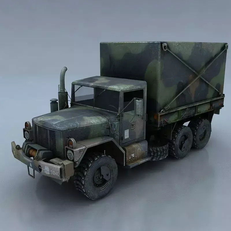 M35A3 military truck in camouflage Low-poly 3D model