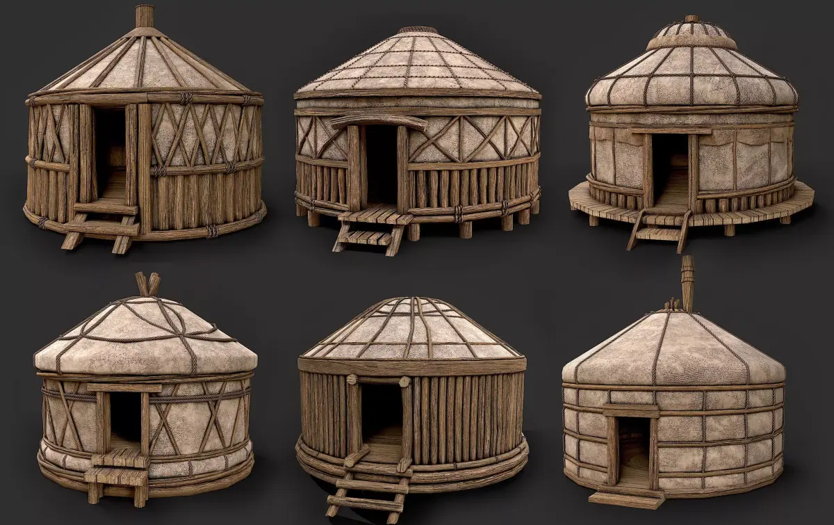 Traditional Yurt Nomads Tent with Interior Collection 