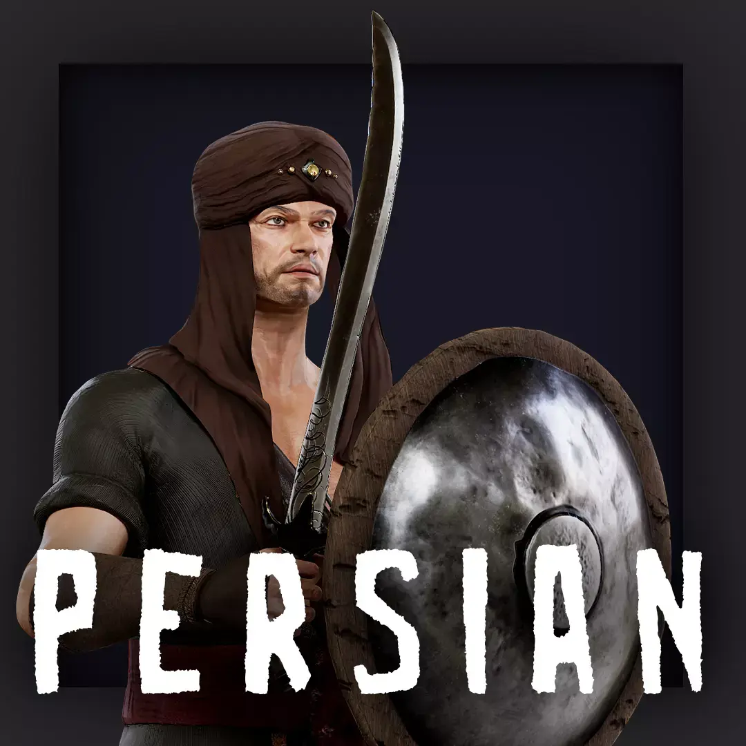 Persian Warrior2 A Low-poly 3D model