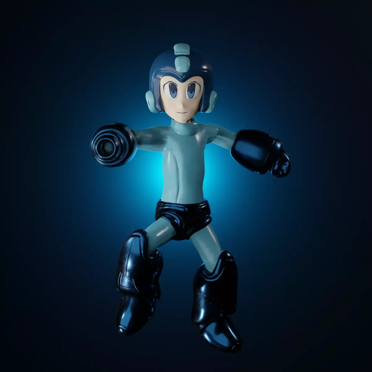 Rockman rigged Ready for Game Low-poly 3D model