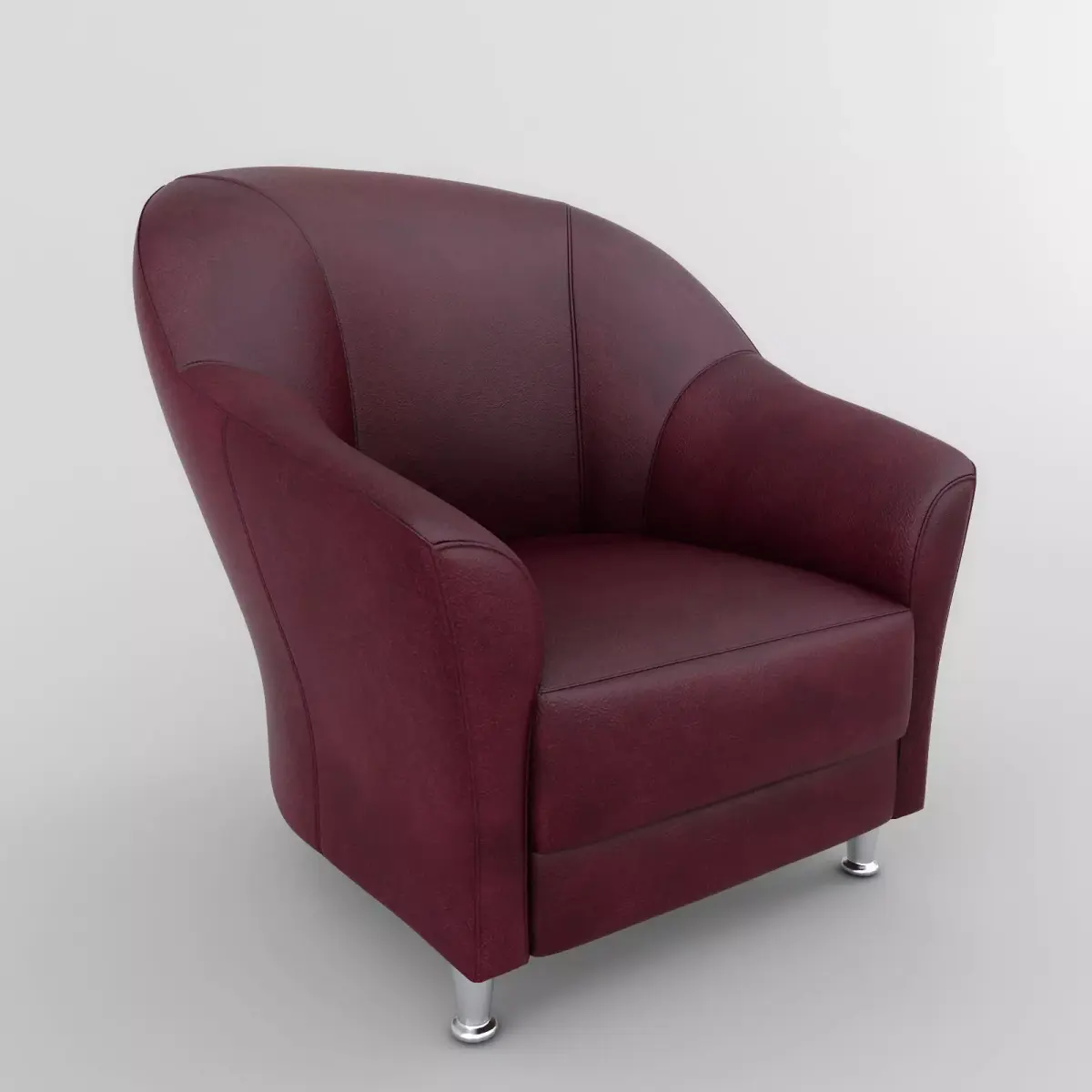 Chair maroon leather 3D model