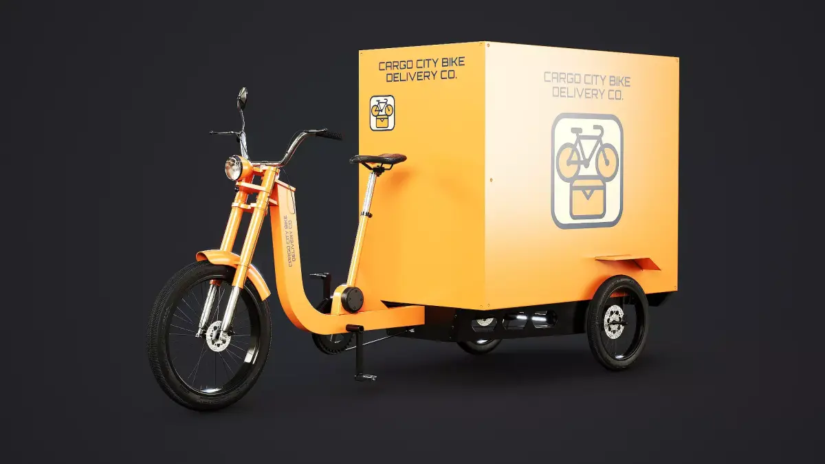 Electric Cargo Tricycle Delivery Bicycle Low-poly 3D model