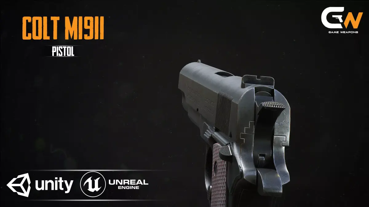 COLT M1911 PISTOL Low-poly 3D model buy
