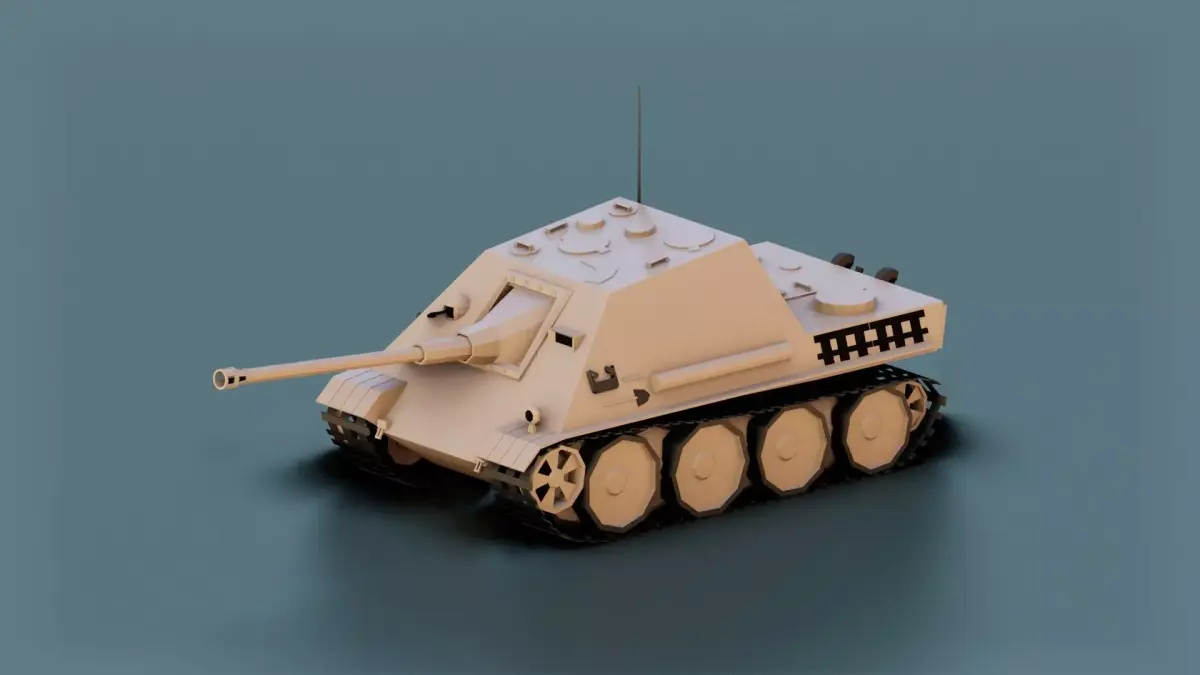 Low Poly Jagdpanther Tank Low-poly 3D model