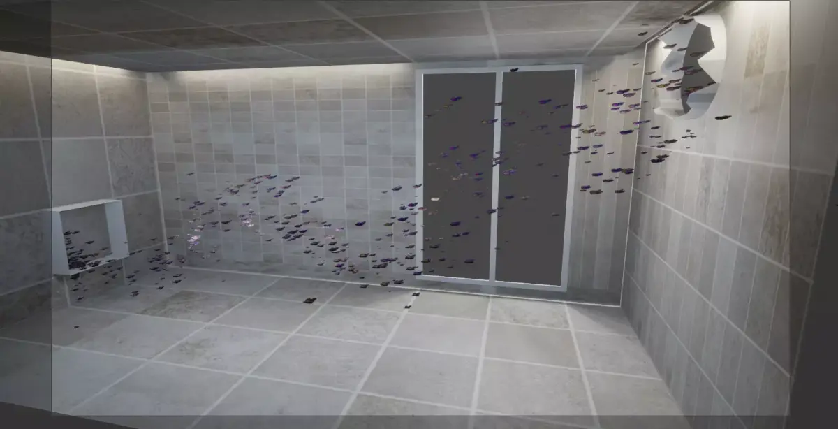 Butterflies bathroom in woods Low-poly 3D model