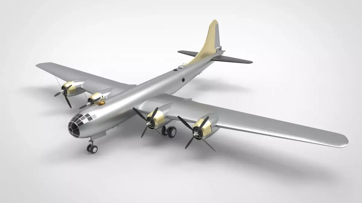 B-29 Superfortress  Silver 3D model