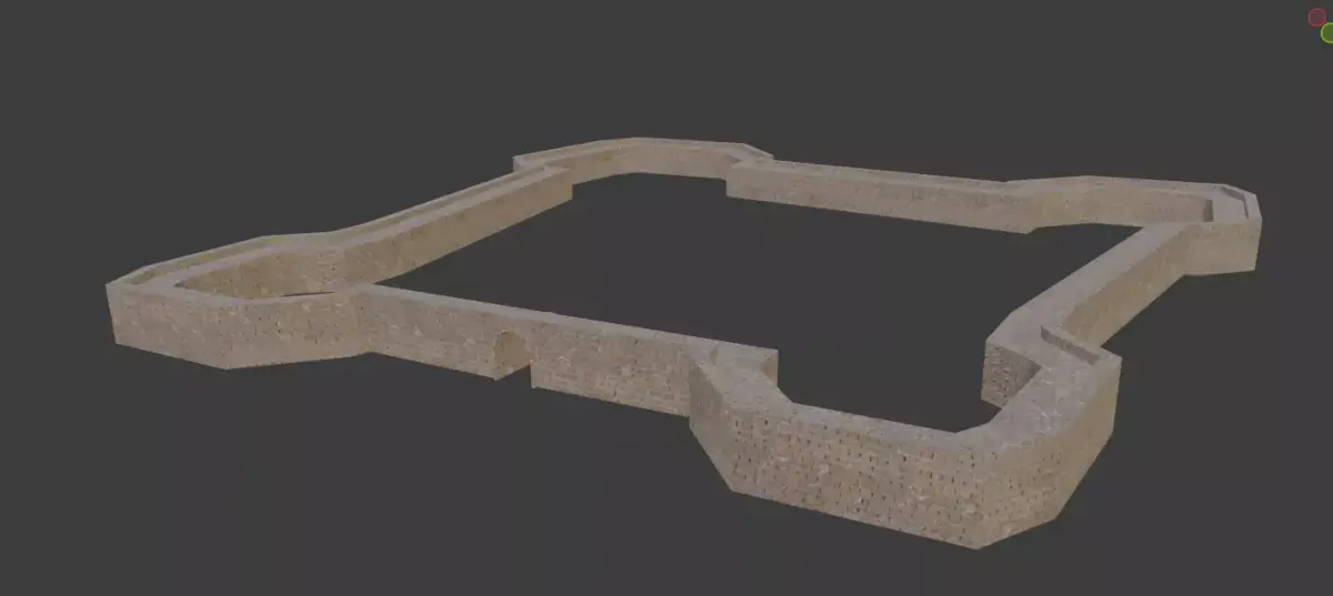 Zigetvar Castle Walls Low-poly 3D model