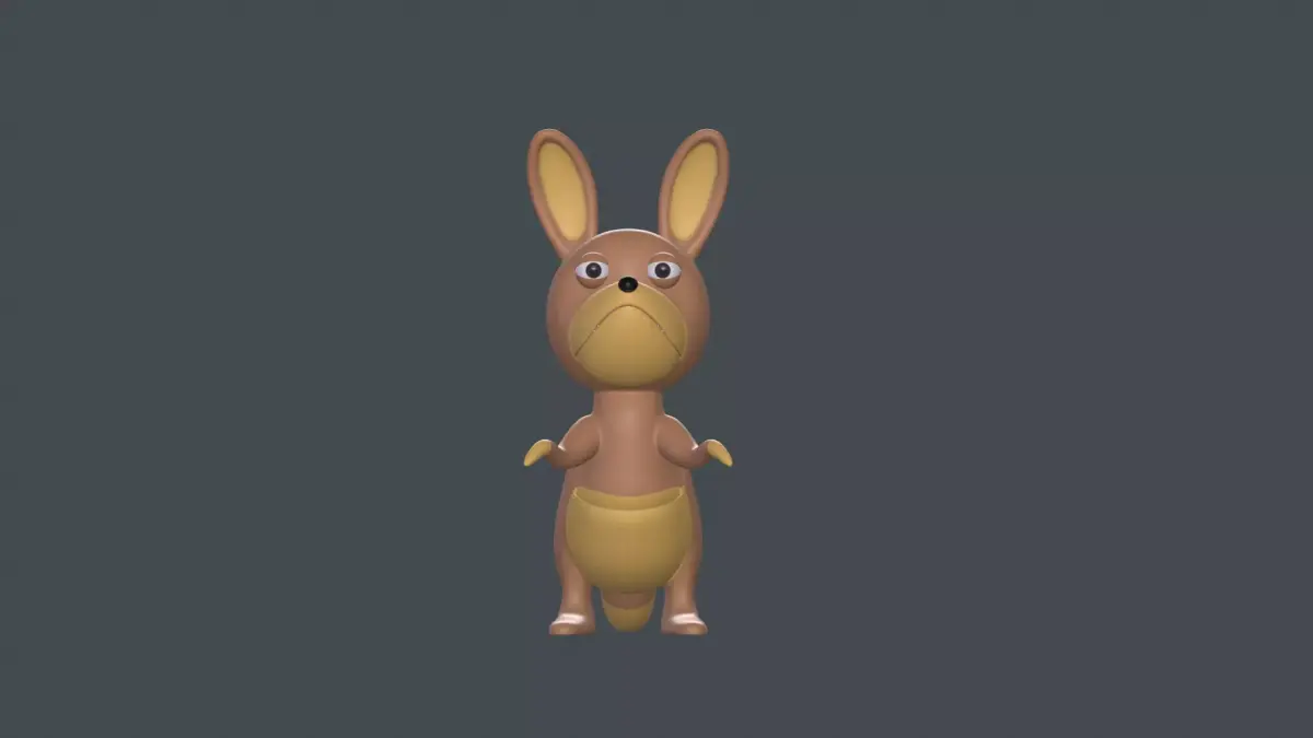 Kangaroo cartoon model Low-poly 3D model