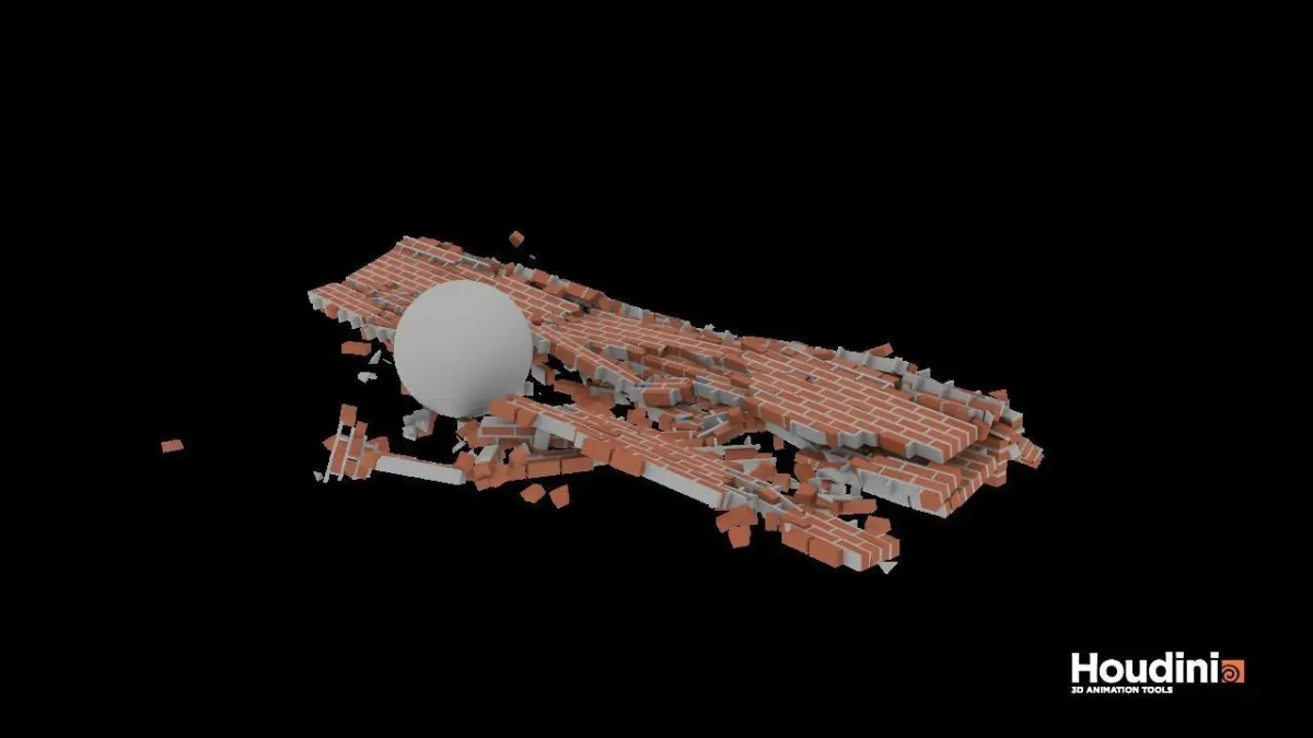 Houdini Brick Destruction Asset 3D model