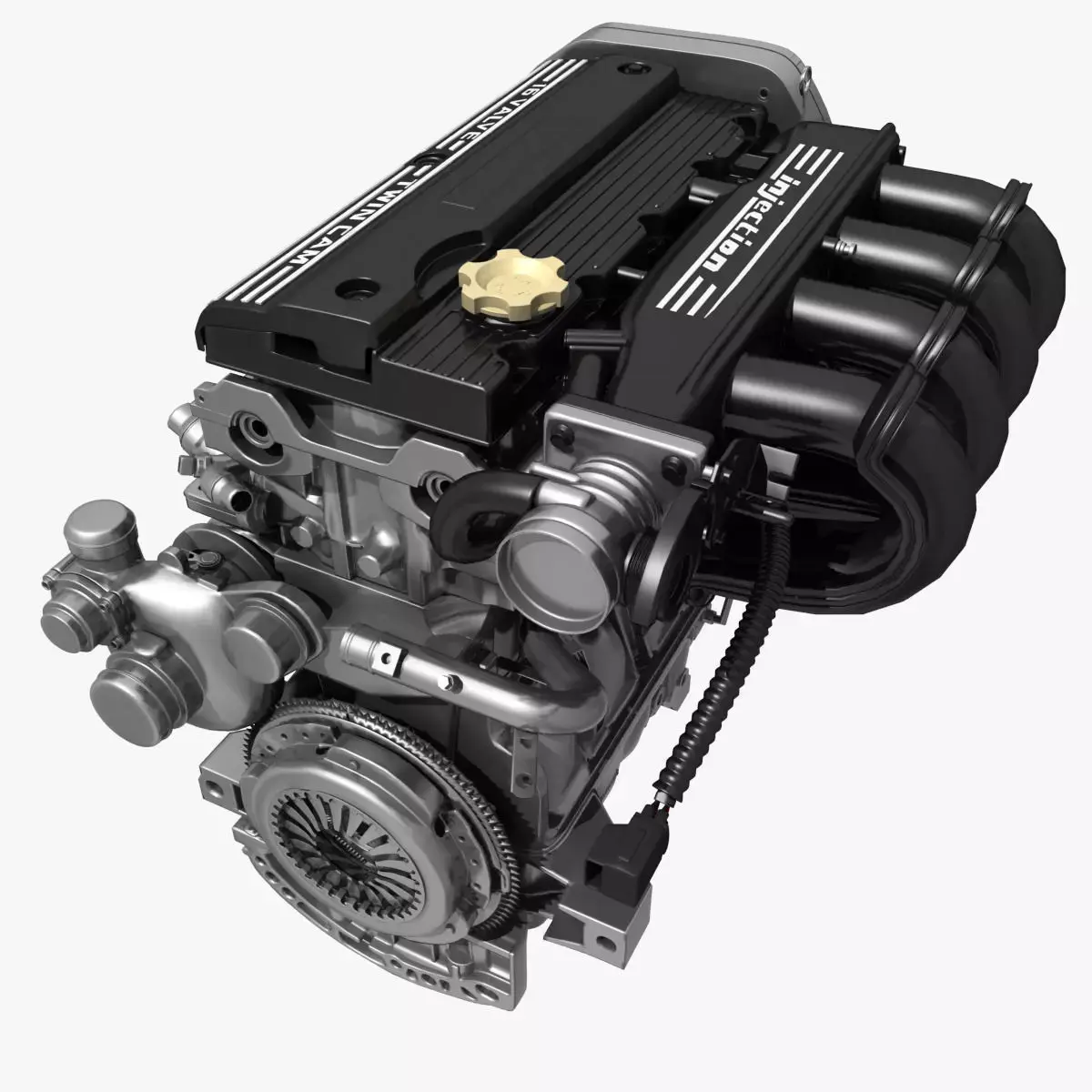 Car 4 Cylinder Engine 02 3D model