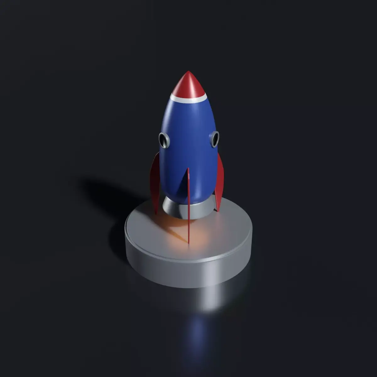 Cartoon Rocket Ship Low-poly 3D model purchase