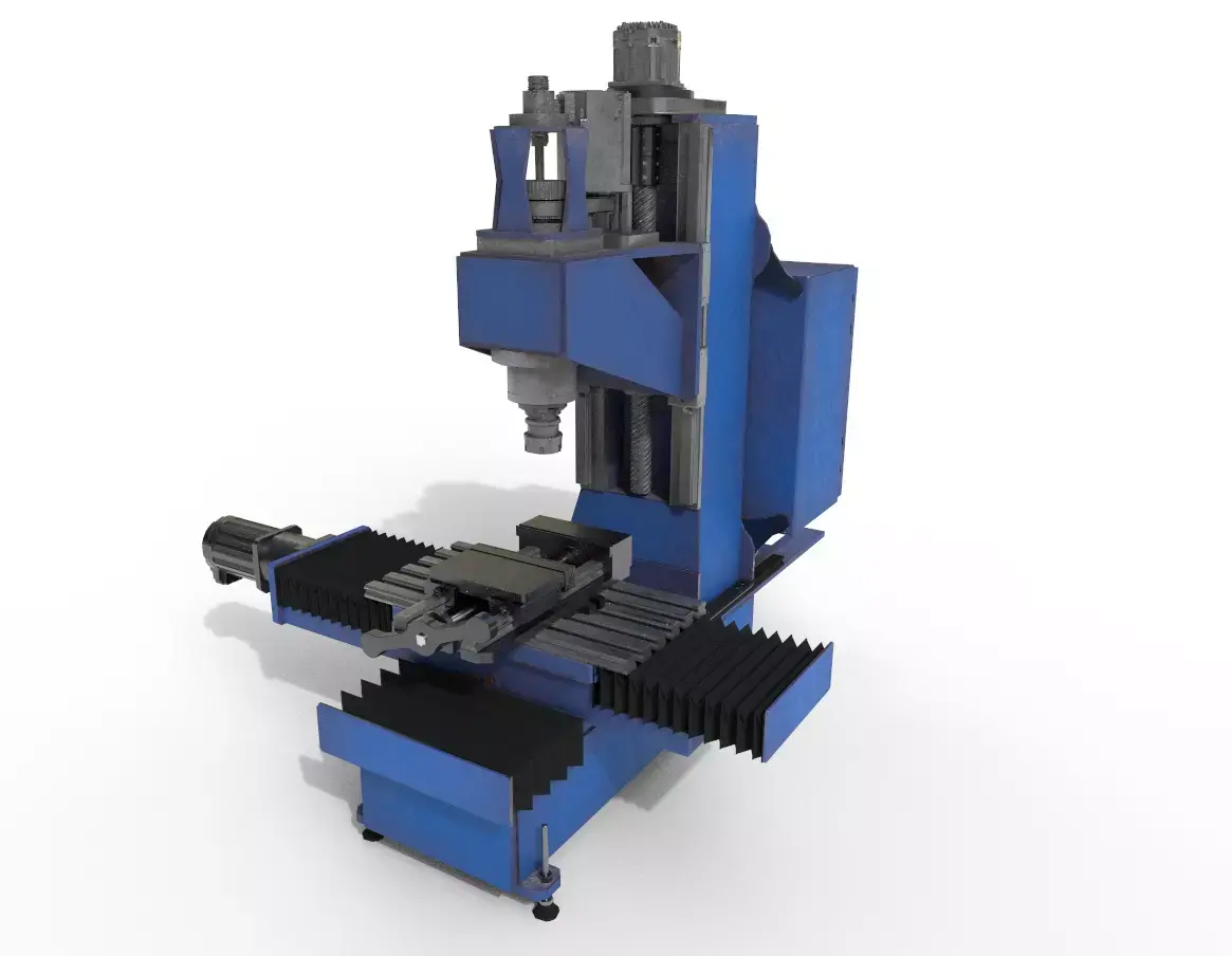 Milling machine Low-poly 3D model get