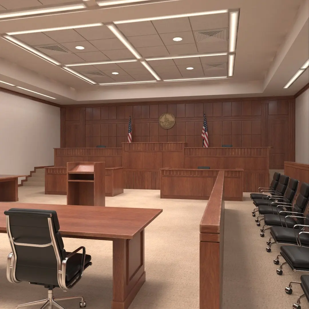 US Courtroom Interior 3D model