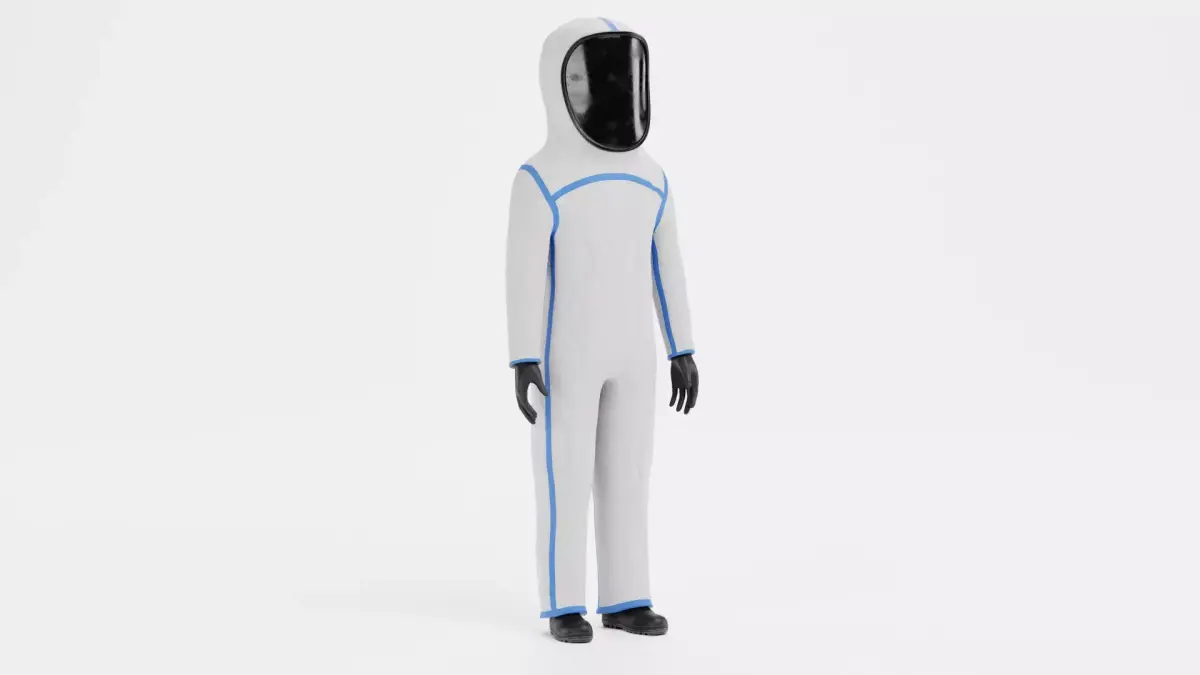 Protective Suit V7 - Hazmat Safety Coverall  3D model