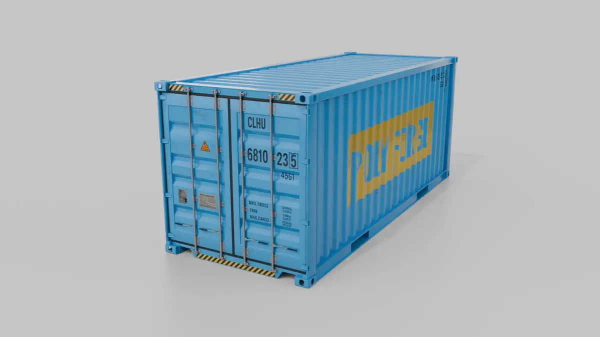 20ft Shipping Container - Customizable with Interior and Exterior 3D model
