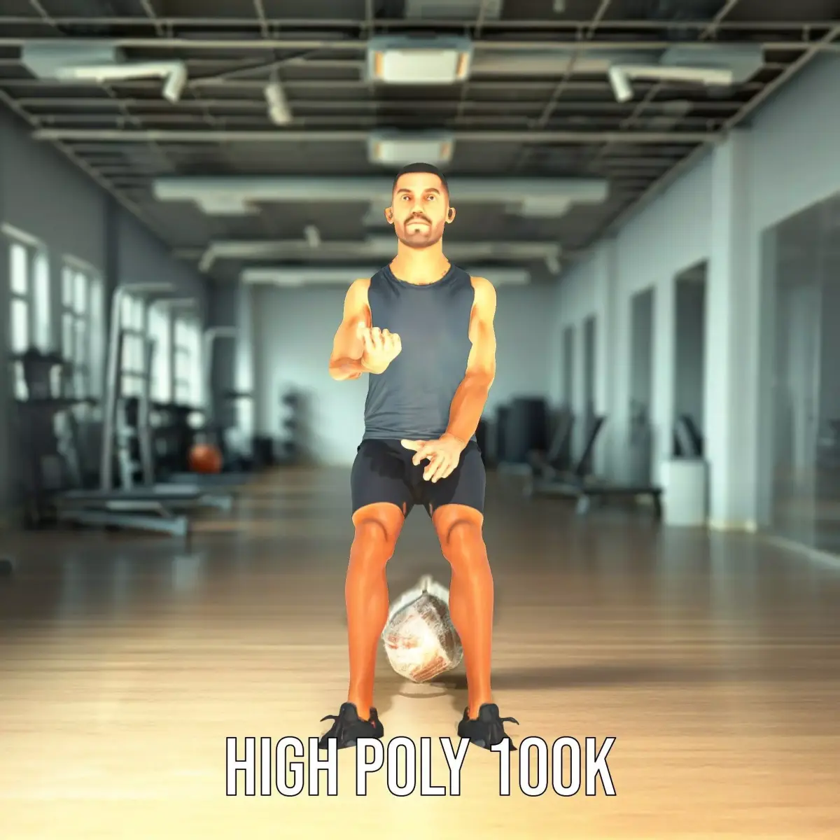 Athletic Fitness Pose model pack Low-poly 3D model