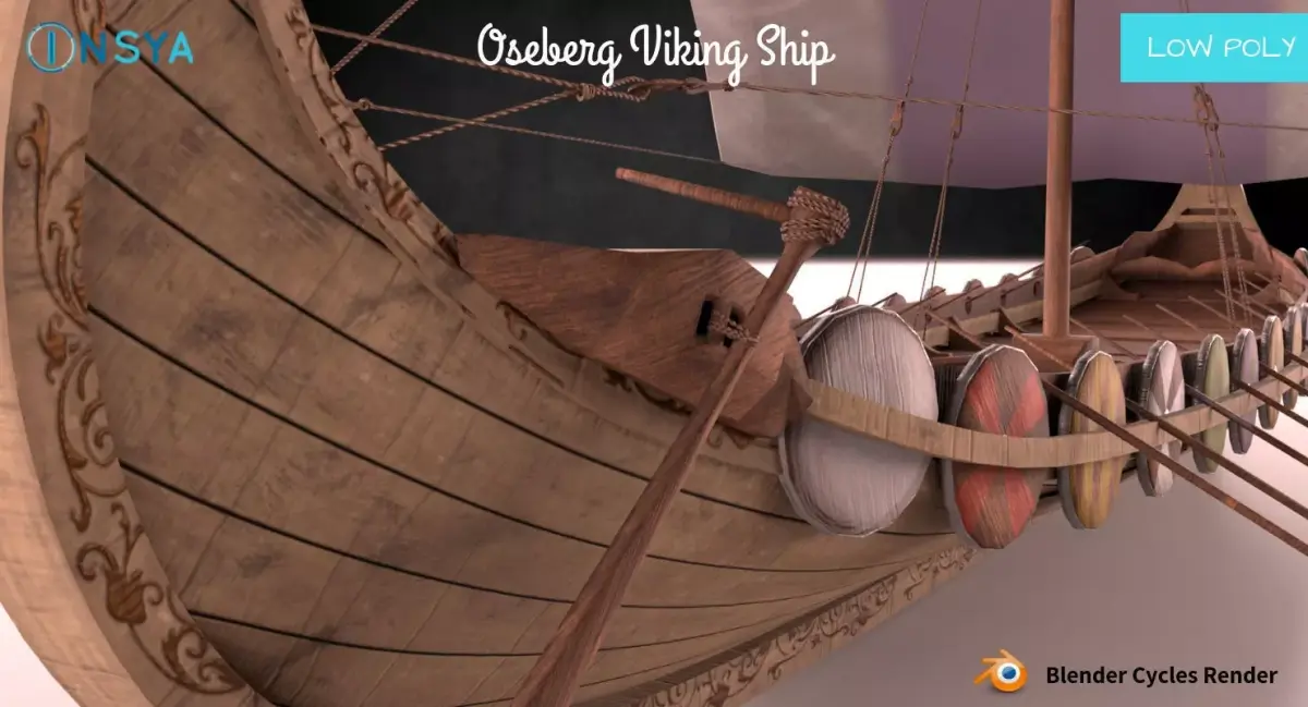 Oseberg Viking Ship Low-poly 3D model Low-poly 3D model purchase