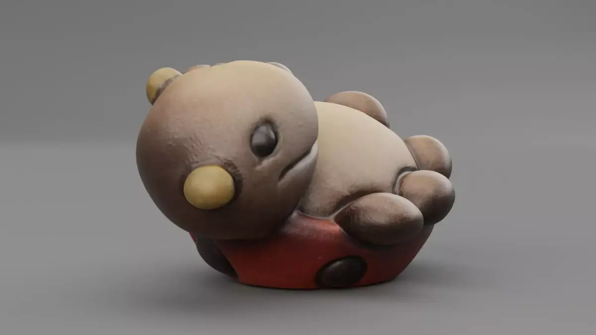 Ceramic ladybird Low-poly 3D model