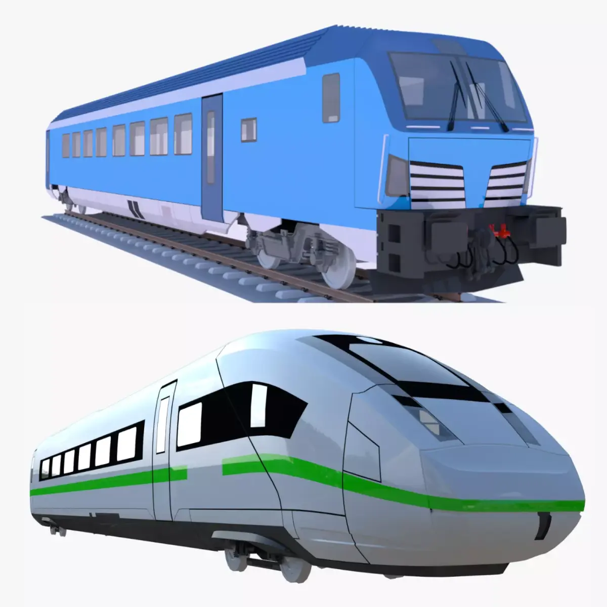 Siemens Vectrain and DB ICE coaches 3D Model Pack