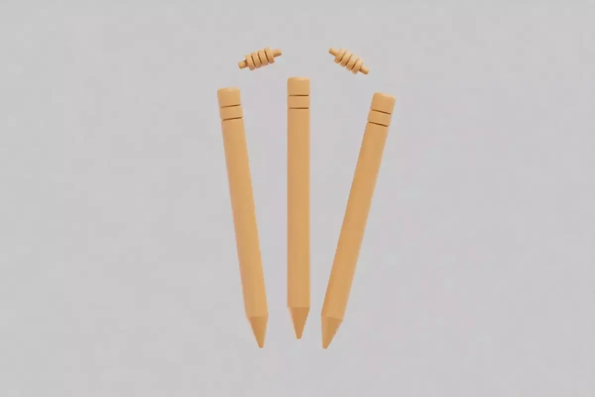Cricket Stumps Low-poly 3D model
