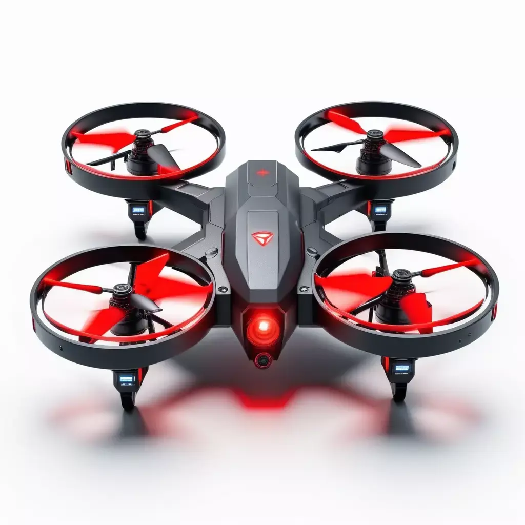 Futuristic Targeting Drone with Red Lens 3D model