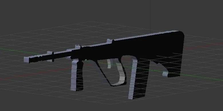 Custom AUG Low-poly 3D model